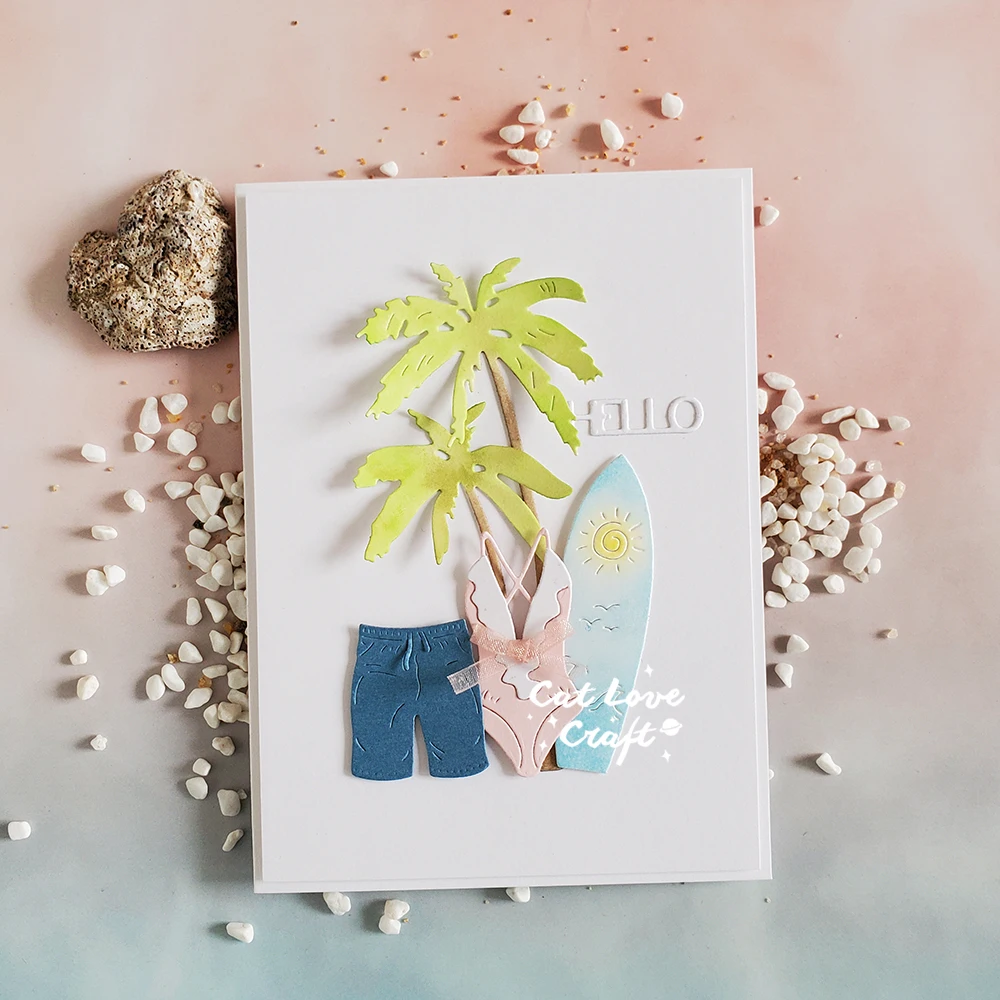 Catlove 여름 여행 수영복 바지 서핑 보드 금속 절단 다이 스크랩북 스텐실 다이 컷 카드 만들기 공예 엠보싱 새로운