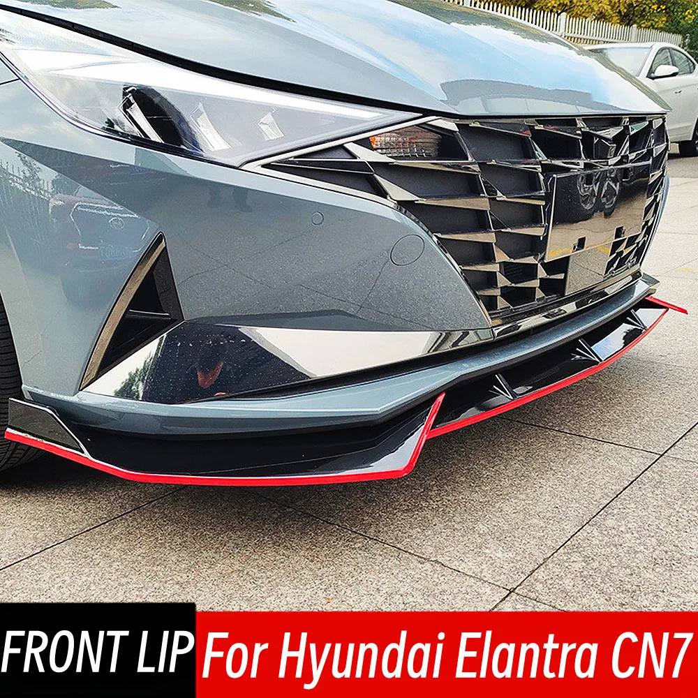 

For Hyundai Elantra CN7 2021 2022 Bodykit Car Front Bumper Splitter Lip Chin Spoiler Diffuser Protector Guard Tuning Accessories