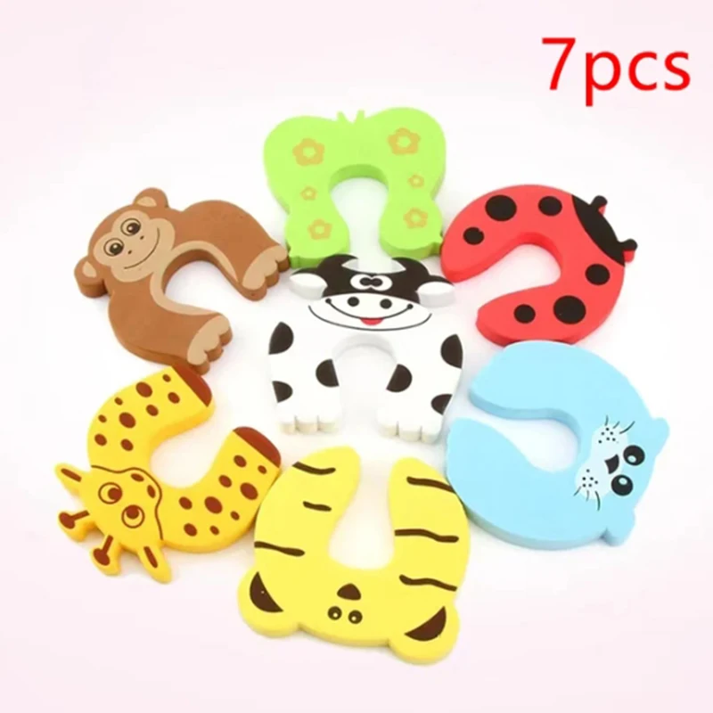 Door Stopper Doorknob Wall Protection Children Shockproof Crash Pad Finger Protecter 7pcs/Set rubber door stop
