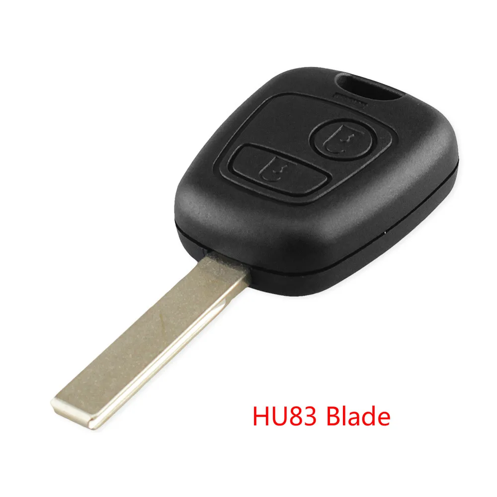 Dandkey Car Key Shell For Peugeot 307 107 207 407 For Citroen C2 C3 Xsara Remote 2 Button Key Case Blank Cover HU83/VA2 Blade