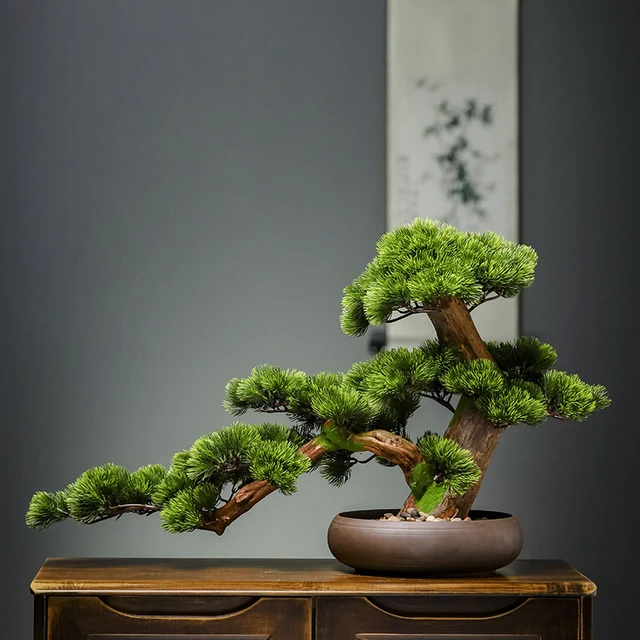 Home Dector simulato benvenuto pino Bonsai decorazione soggiorno albero  finto ornamenti per piante in vaso scenario artificiale estetico -  AliExpress
