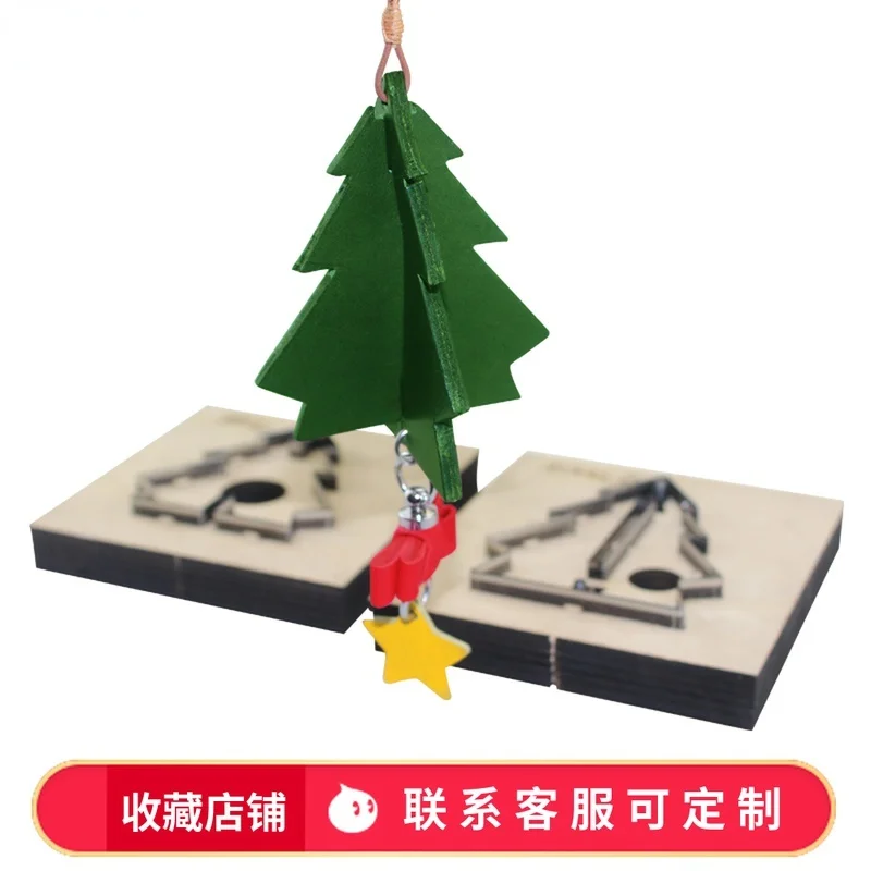 

Christmas tree pendant manual leather laser knife mold can be customized DIY