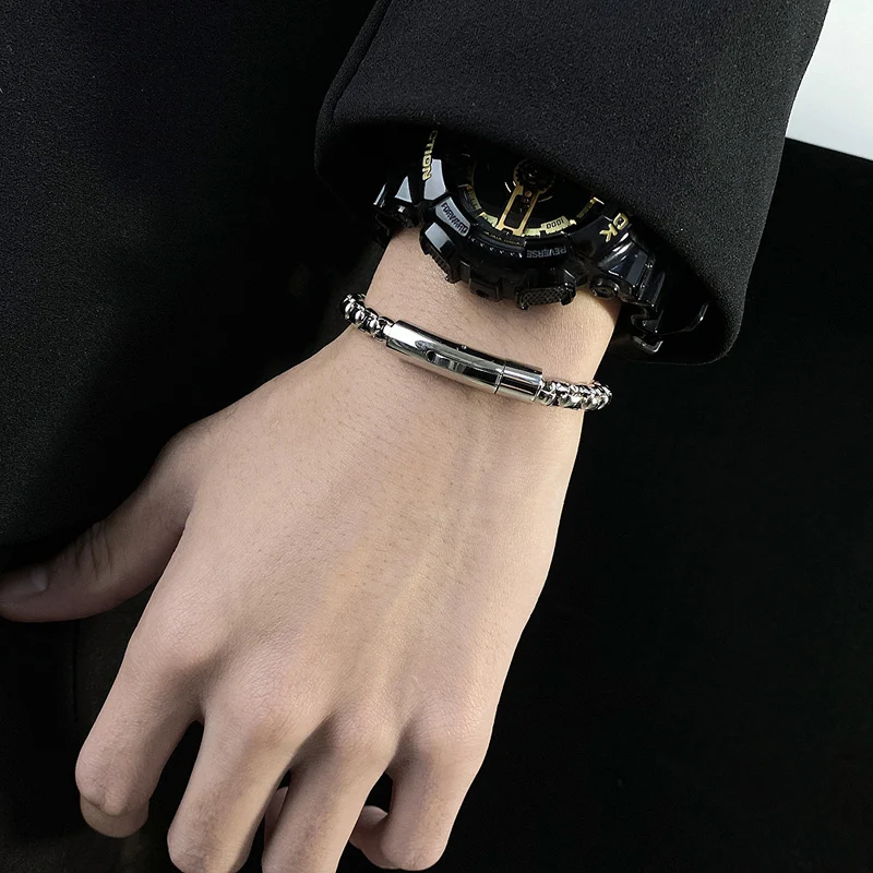 New Style vintage punk bracelet for men stainless steel fashion hippop street culture Link Chain Bracelets Jewelry
