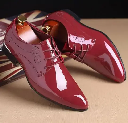 Men Formal Shoes Men Oxford Leather Dress Shoes Fashion Business Pointed Wedding Shoe