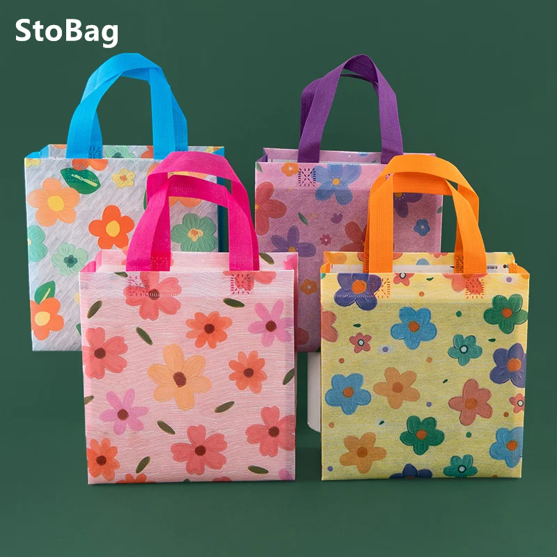 

StoBag Non-woven Bag Waterproof Thickened Simple Three-dimensional Wholesale Shopping Packaging Gift Clothes Book For Wedding