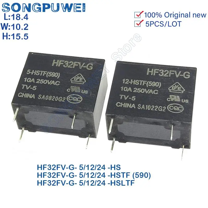 10pcs Relè 24V HF32F-G-024-HS JZC-32F-G-024-HS 10A 250VAC/30VDC | Generico Nuovo