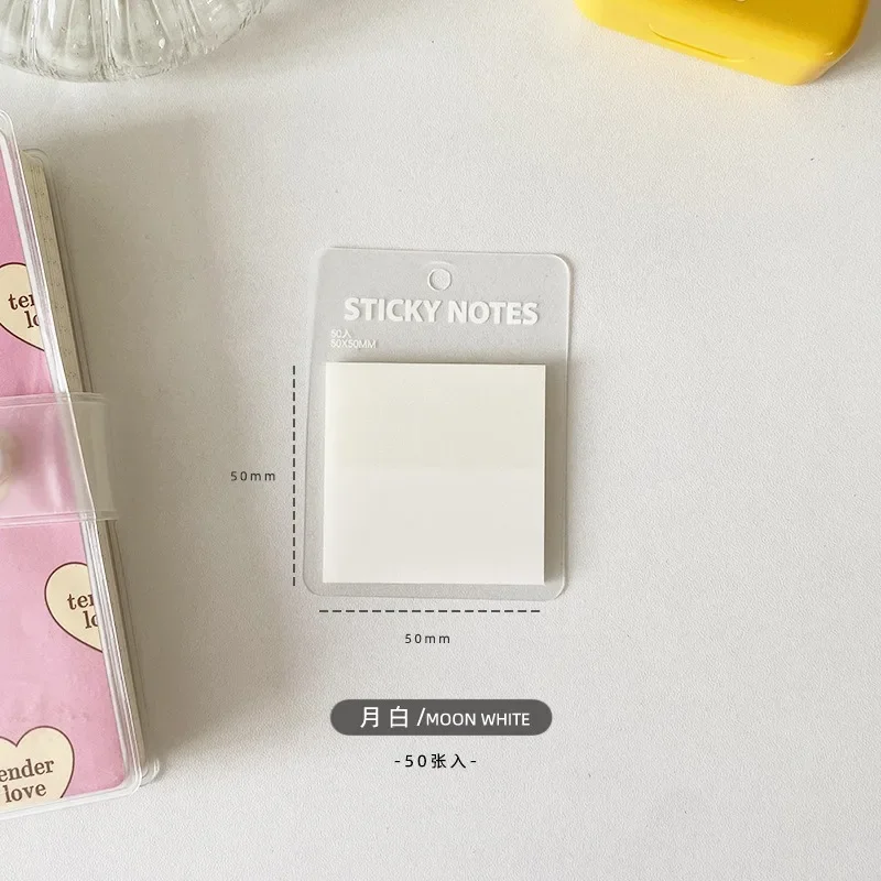 50 Pcs/pack Solid Color Sticky Notes Memo Pad Diary Stationery Flakes Scrapbook Decorative Transparent N Times Sticky 6
