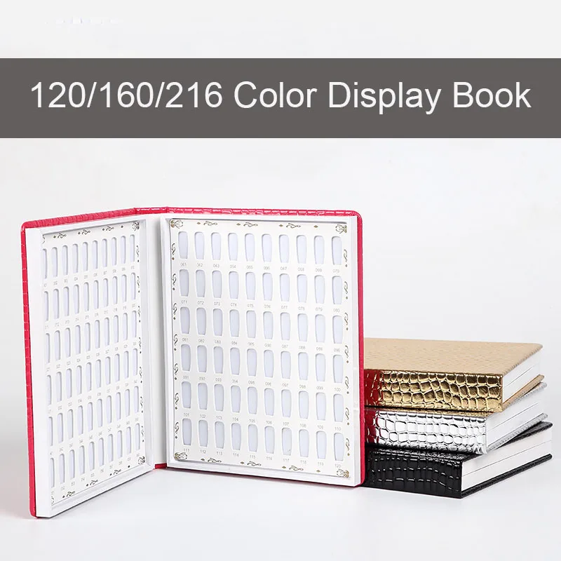 216 Colori Nail Color Display Book Nail Polish Chart Card Board Cover In Pelle Modello Professionale Gel Swatch Per Salon