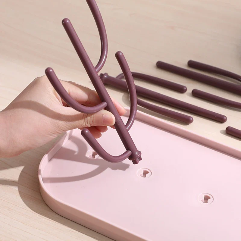 Detachable Tree-shaped Baby Bottle Drain Rack Baby Bottle Clean Storage Dustproof Drying Rack Pacifier Feeding Cup Holder