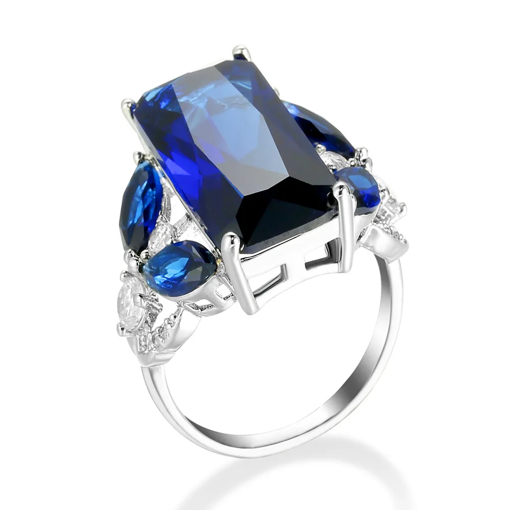 Sapphire Engagement Ring European and American Fashion Horse Eye Ring Jewelry Engagement Rings