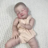 MRB 20inch Already Painted Reborn Doll Parts August Sleeping Baby 3D Painting with Visible Veins Cloth Body Included 2