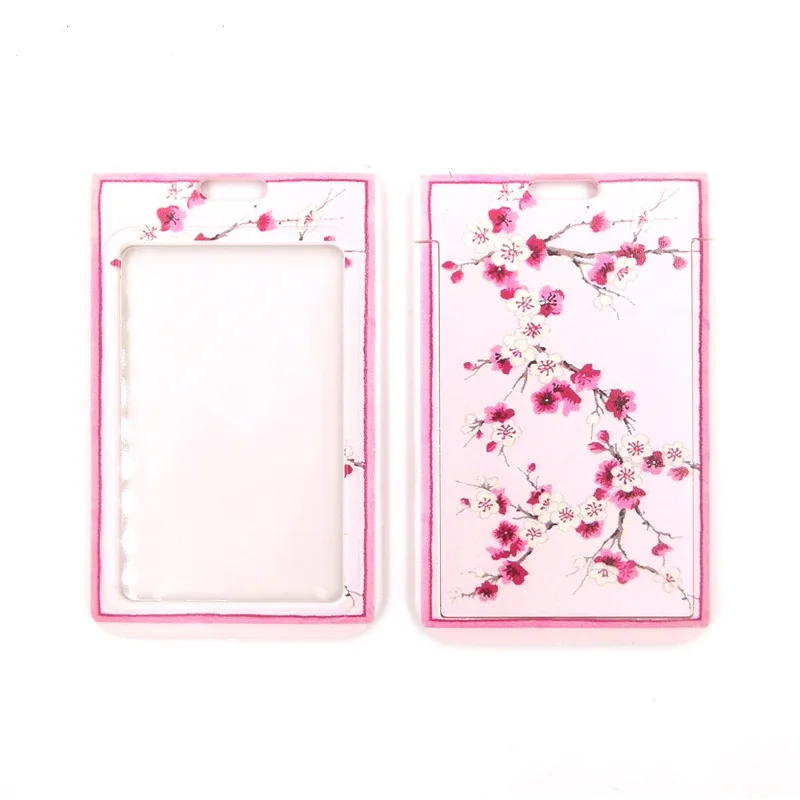 Pink Cherry Blossom Lanyard with Card Holder and Phone Accessory