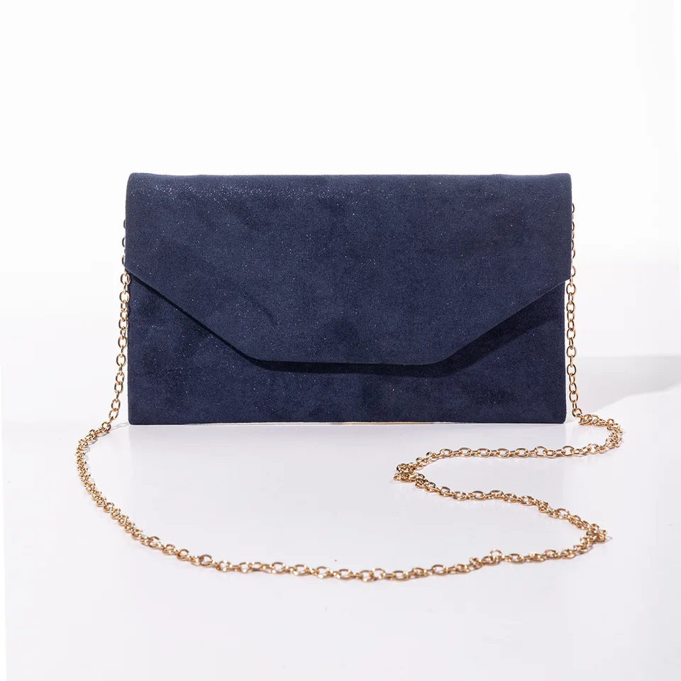 Larcenciel Clutch, elegante suède handtas voor dames met ketting