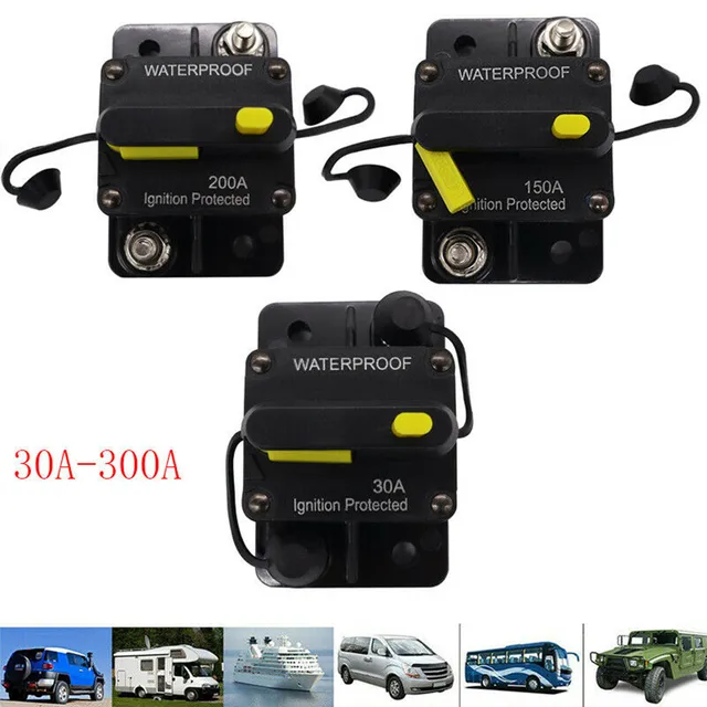 Acquista 30A 40A 50A 60A 70A 80A 100A 120A 150A 200A 250A 300A AMP Interruttore Fusibile Reset 12-48V DC Auto Barca Auto Impermeabile In Italia A Partire Da 12 - Foto 7