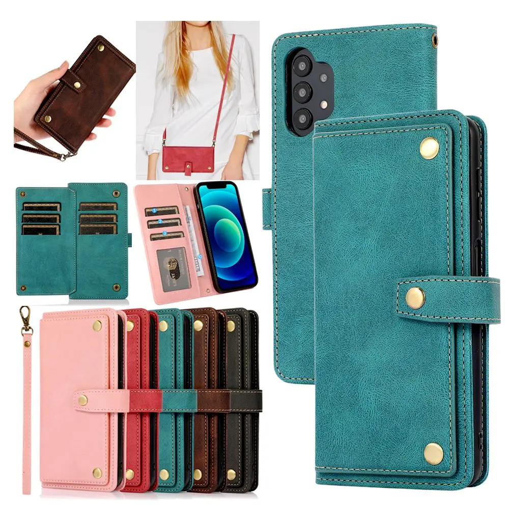 Leather Wallet Phone Case with Strap - Sleek & Stylish Design