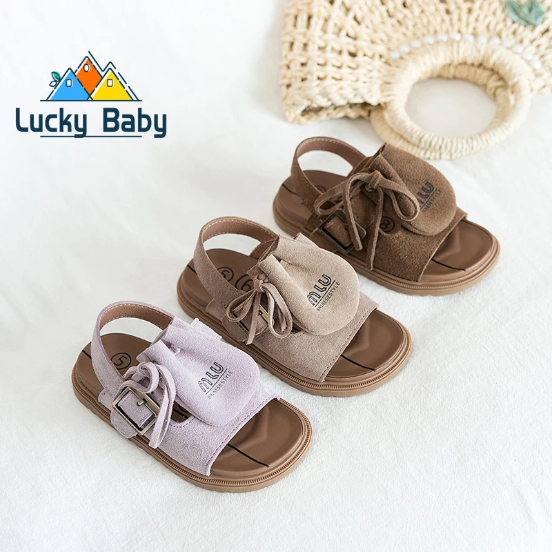 Sandals Boys Fashion Summer Shoes 3-16 Years Girls Open Toe Matte Pu Leather Shoes Sandals Children Slippers