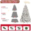 4/5/6/7/7.5/8/9FT PVC Artificial Flocking Christmas Tree Tungsten Lights Pine Cone Decor Metal Stand Premium Xmas Tree Ornaments 3