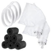 11Pcs Pool Cleaner Parts Include 2 Pool Cleaner Bags for Polaris 280 480,3 Tires 6 Sweep Hose Scrubber Replacement 1