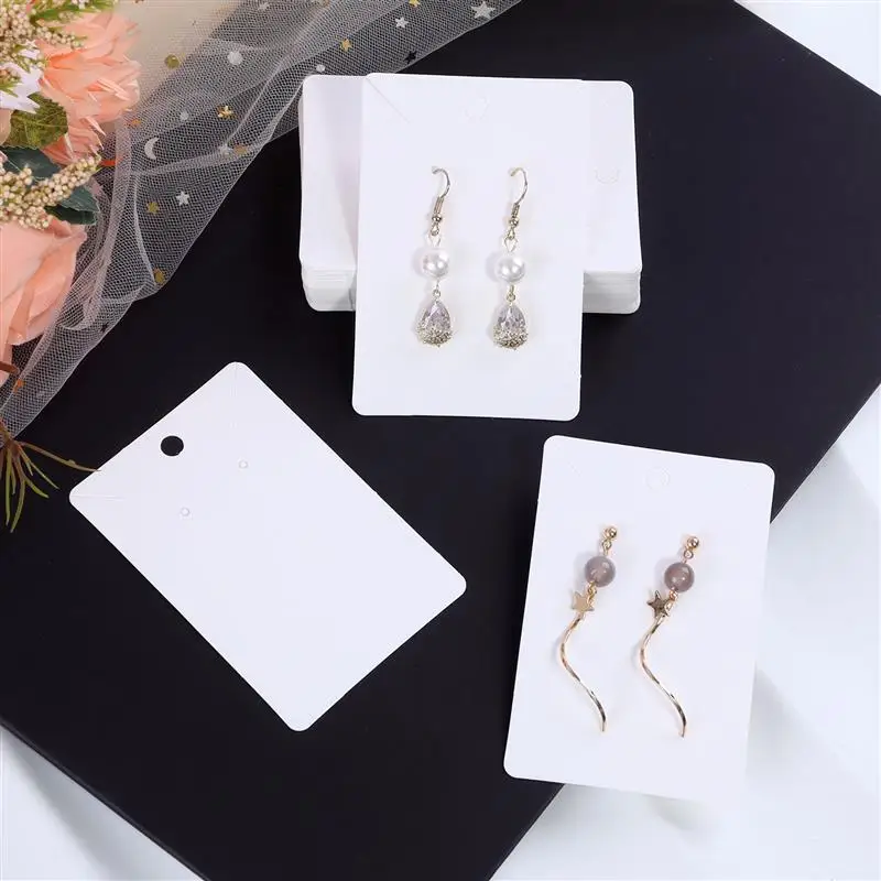 50pcs/lot Earrings Necklaces Display Cards for Jewelry Boxed and Packaging Cardboard Hang Tag Card Ear Studs Paper Card