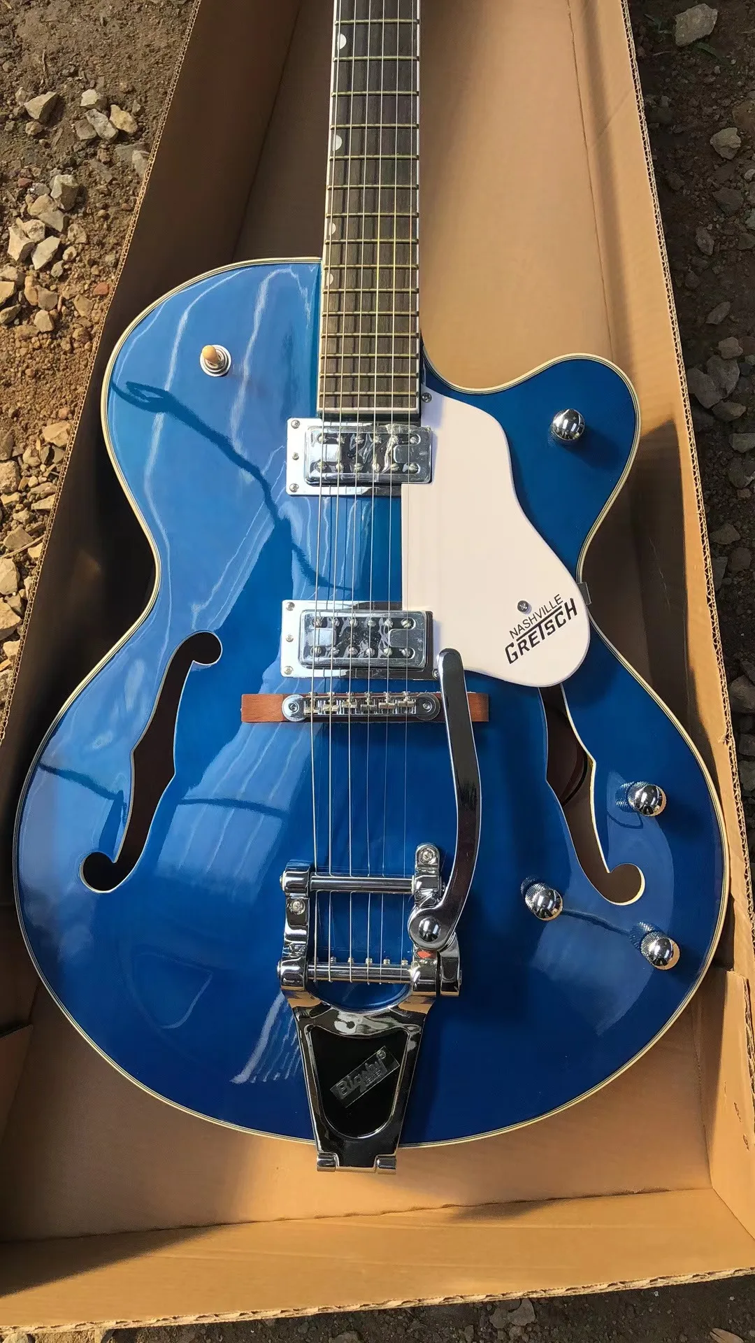 Ome Electric Guitar Finish Gloss Blue Chrome Hardware