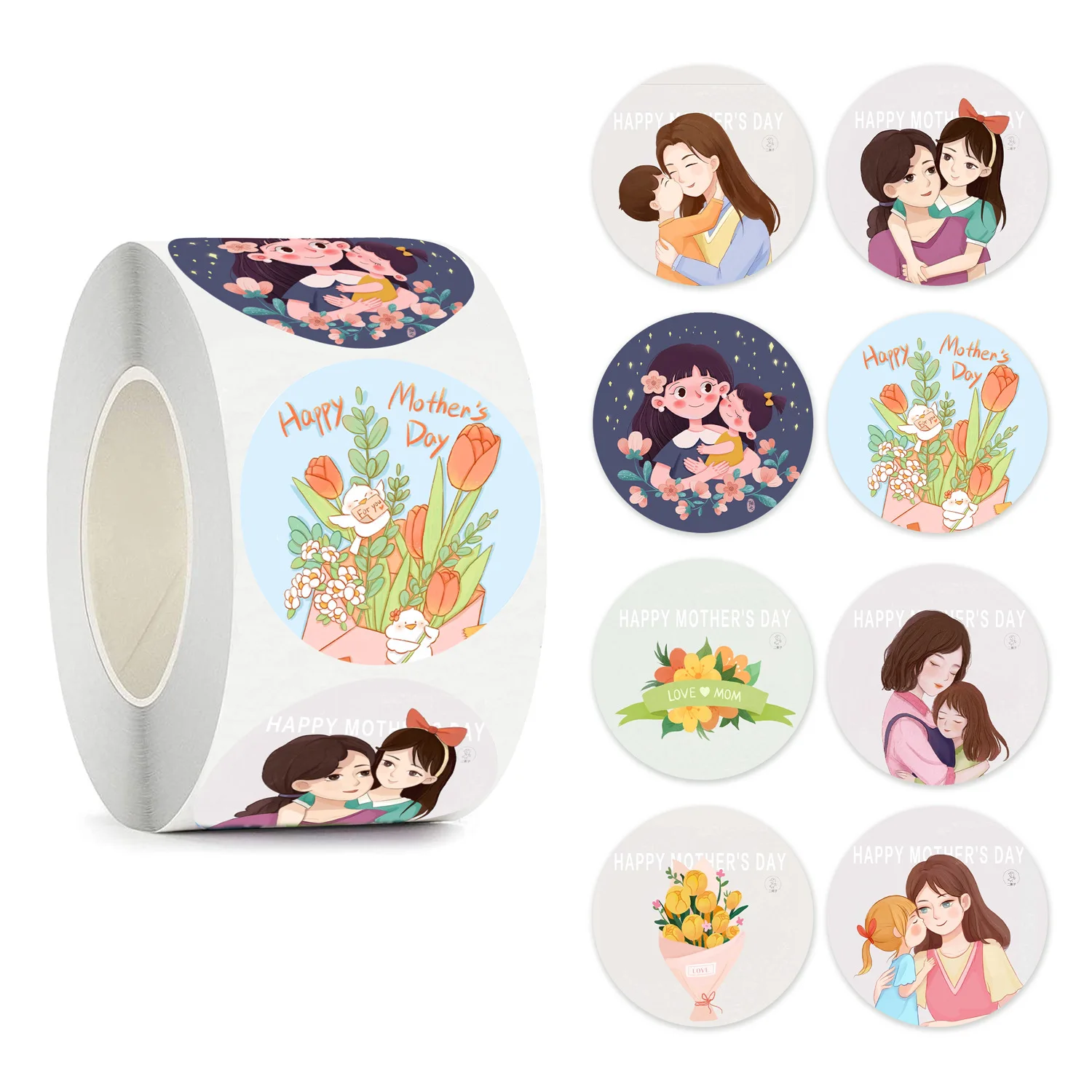 

Hot roll sticker Mother's holiday decoration gift series sticker label