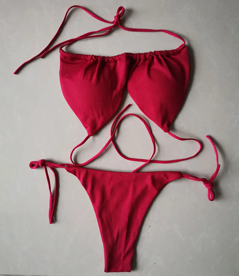 Summer Sexy Bikini Set with Push-Up Padded Bra and Adjustable Thong Swimsuit