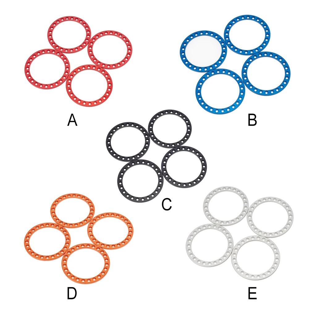 

4 Pieces RC Wheel Beadlocks Rings 1 10 Remote Control Model Toy Rim Upgraded Spare Replacement for TRX4 SCX10 90046 D90 Silver