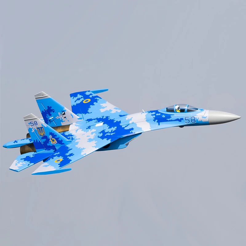 6 CH FlyFans Ukrainian Digital SU-27 Twin 64mm RC EDF Jet PNP Version Plane 4