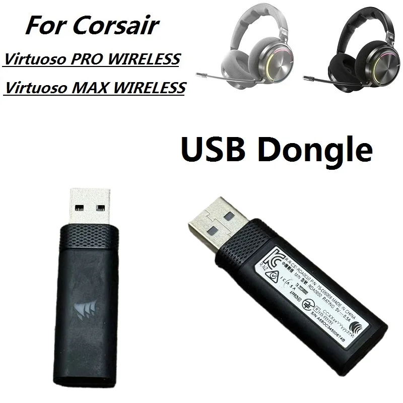 Original USB dongle For CORSAIR Virtuoso PRO WIRELESS/Virtuoso MAX replacement connect adapter spare parts ear pad