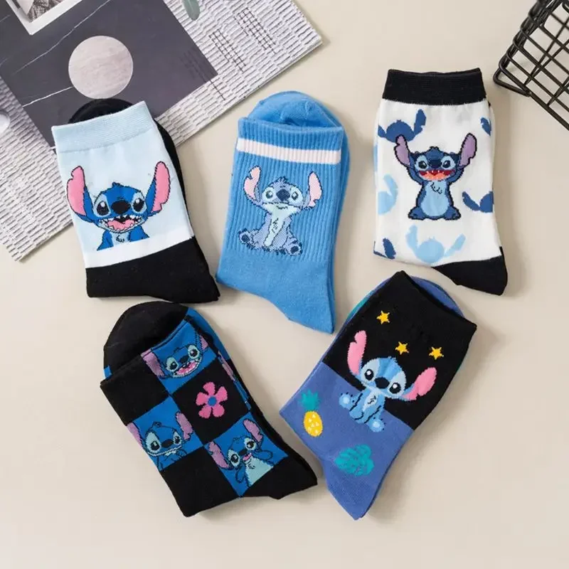 

Lilo & Stitch Disney Children Cotton Socks Cartoon Anime Figures Print Pattern Breathable Medium Sock Winter Warmth Kids Gifts