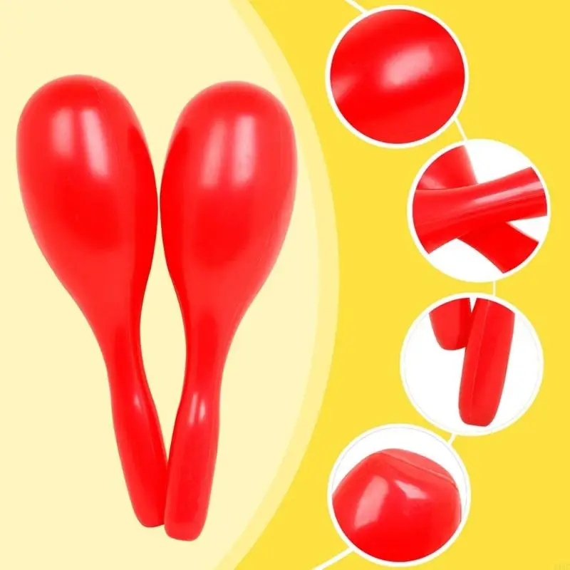 448C 1Pair Plastic Maracas Toy Party Noisemakers Music Hand Shakers Noise Making Toy