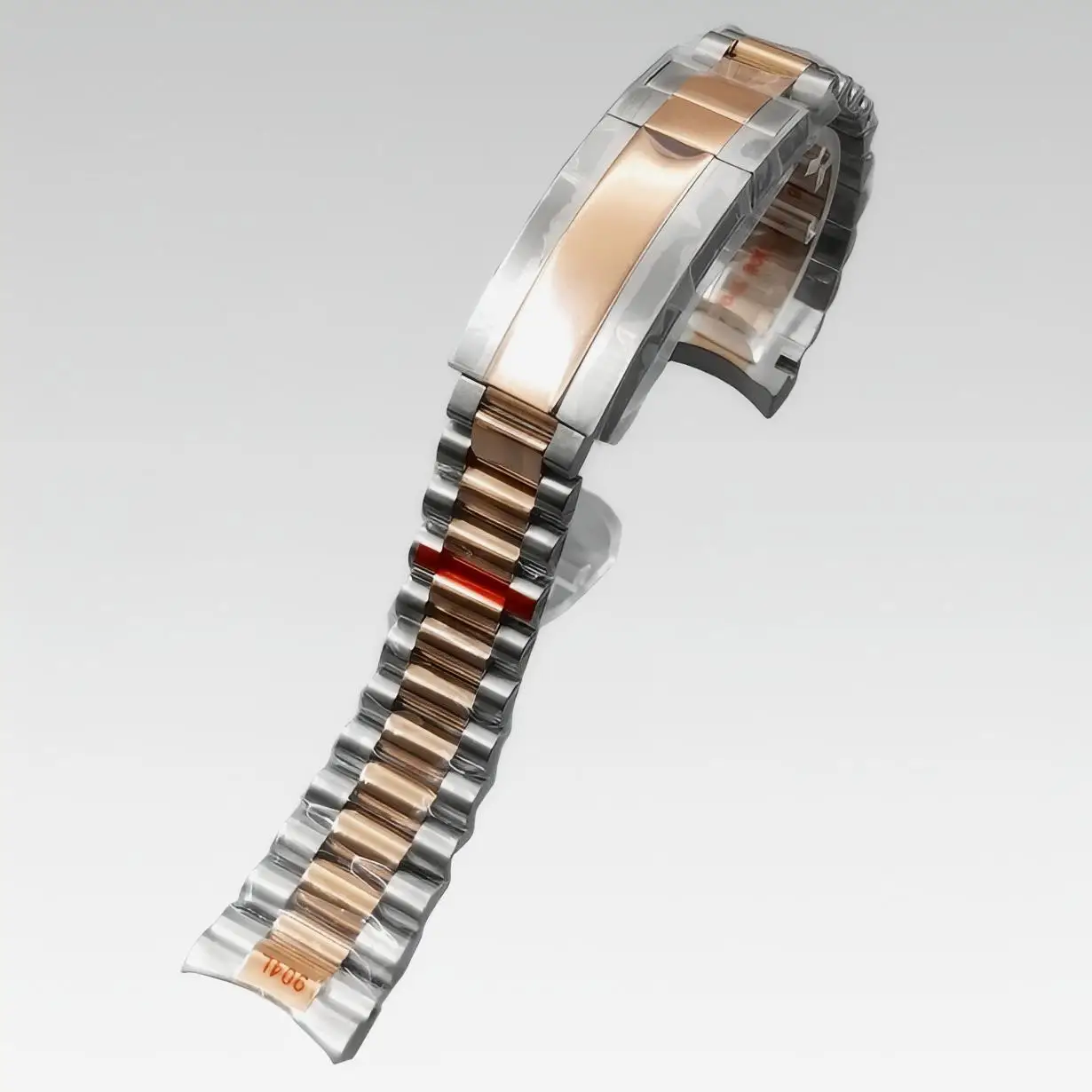 Presidential Stainless Steel Watch Case with Solid Strap & Deployment Clasp