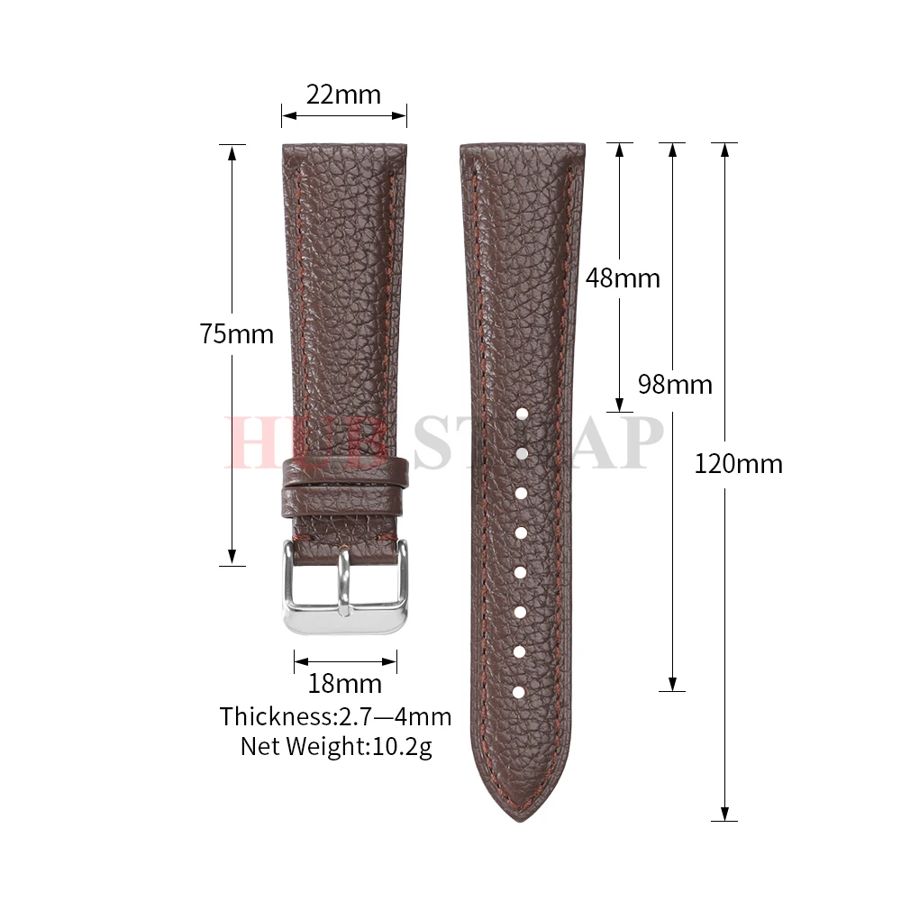 Premium Brown Leather Watch Band - Universal Business Strap