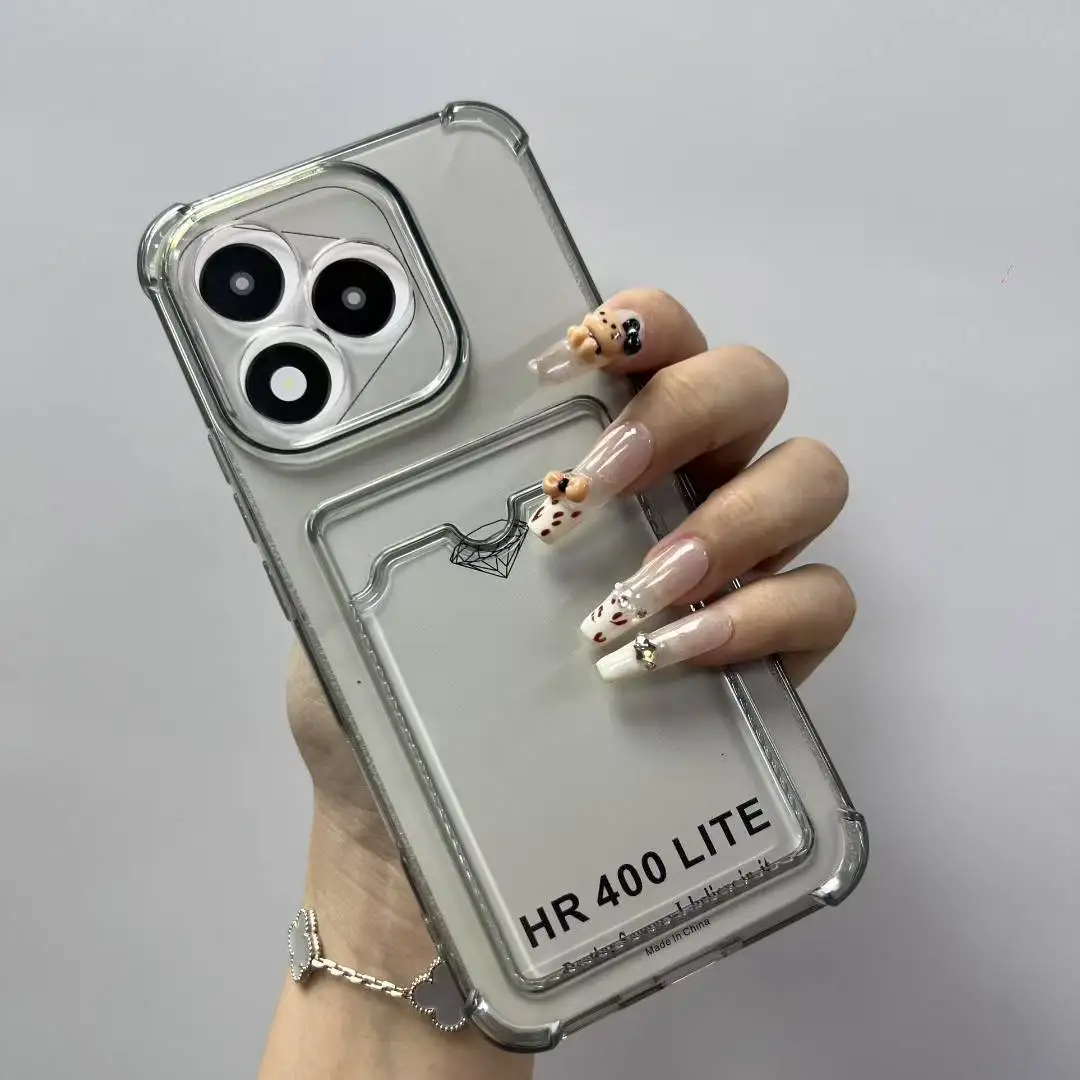 Card Slot Bag Clear Back Cover with Shockproof Design
