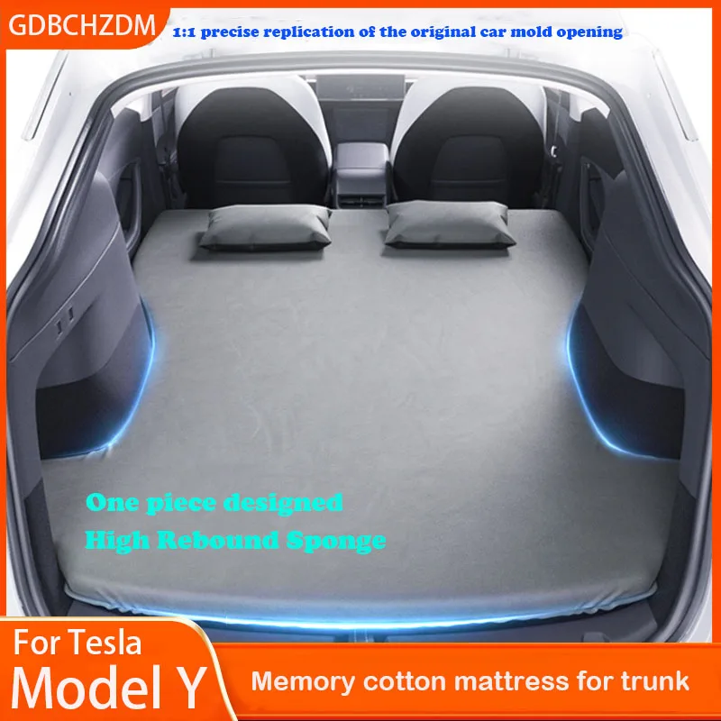 Camping Mattress For Tesla Model Y Portable Foldable Memory Foam Travel Sleeping Mattress Storage Bag & Sheet Accessories car sleeping mattress camping mattress