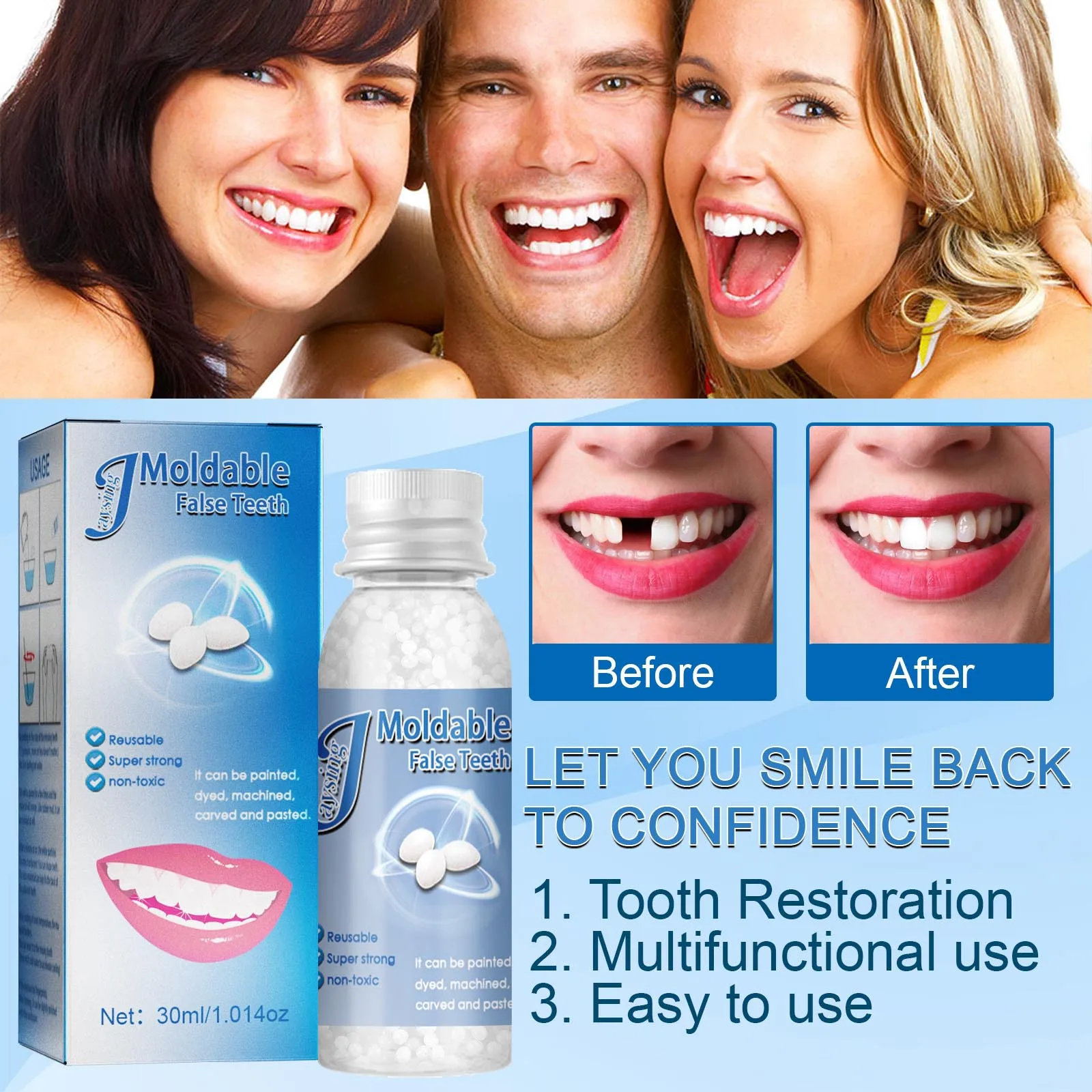 Teeth Repair Kit, Temporary False Teeth, Do it Yourself Thermal