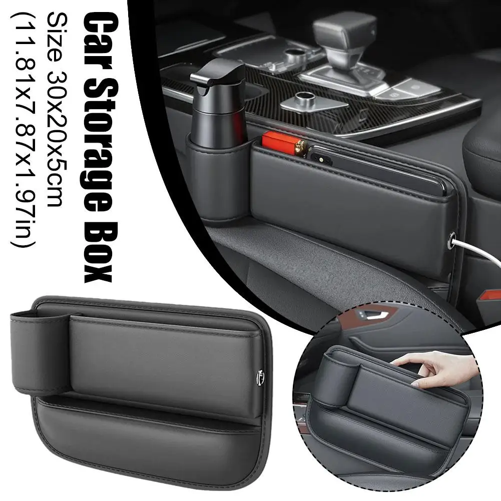 

PU Leather Car Seat Bag Case Storage Bag For Auto Console Side Seat Plug Filler Organizer Car Crevice Stowing Tidying Pocke S9Q9