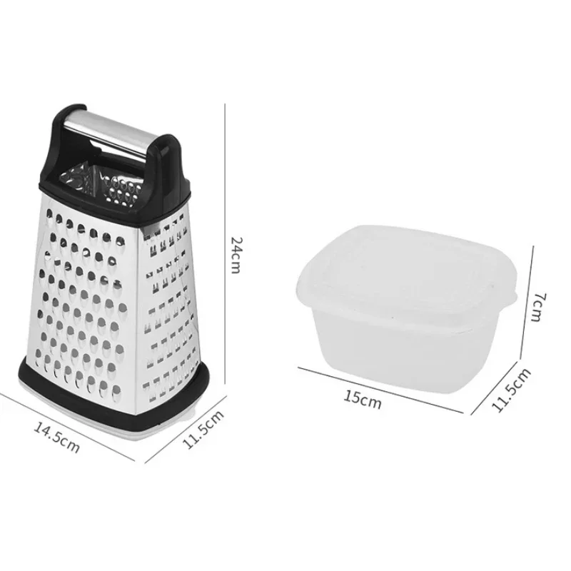 Stainless Steel Four-side Grater with Container Box Vegetable Slicer Potato Cheese Grater Kitchen Multipurpose Vegetable cutter