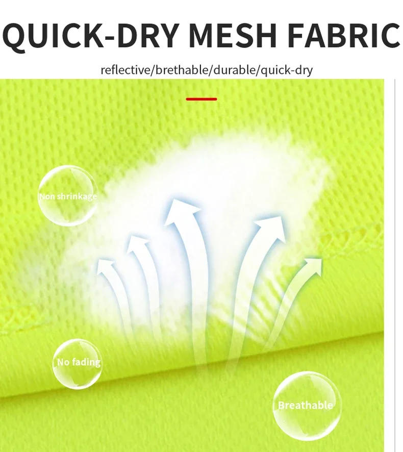 Safety Reflective T shirt High Visibility Working Shirt with Reflection Tapes Road Traffic Construction Security Top
