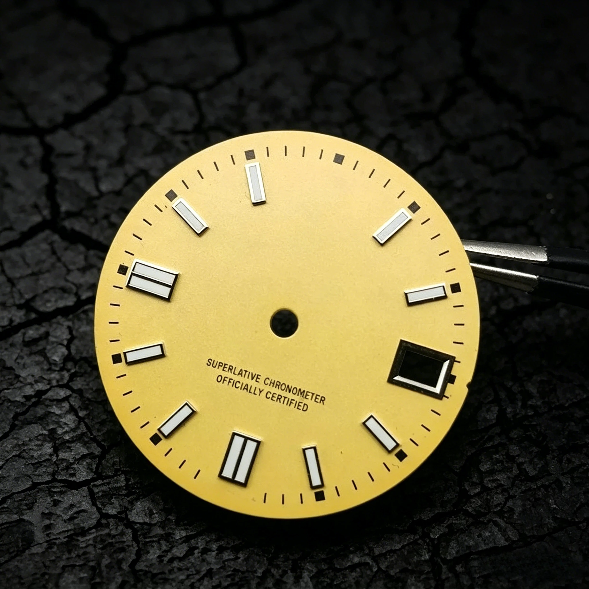 삼각대 HILEGU HL00200922 NH35 다이얼 28.5mm 녹색 야광 시계판 삼각대 카메라 부품