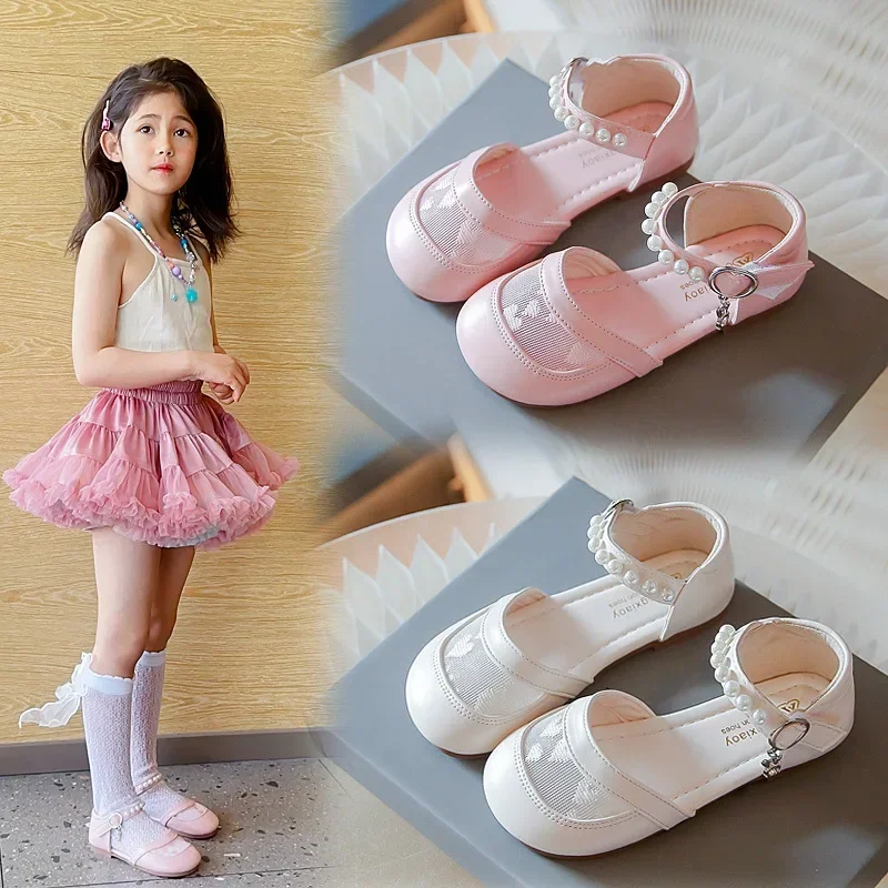 

School Student Girls' Closed Toe Sandals Summer New Fashionable Children's Princess Dance Shoes Children's Soft Sole Flats
