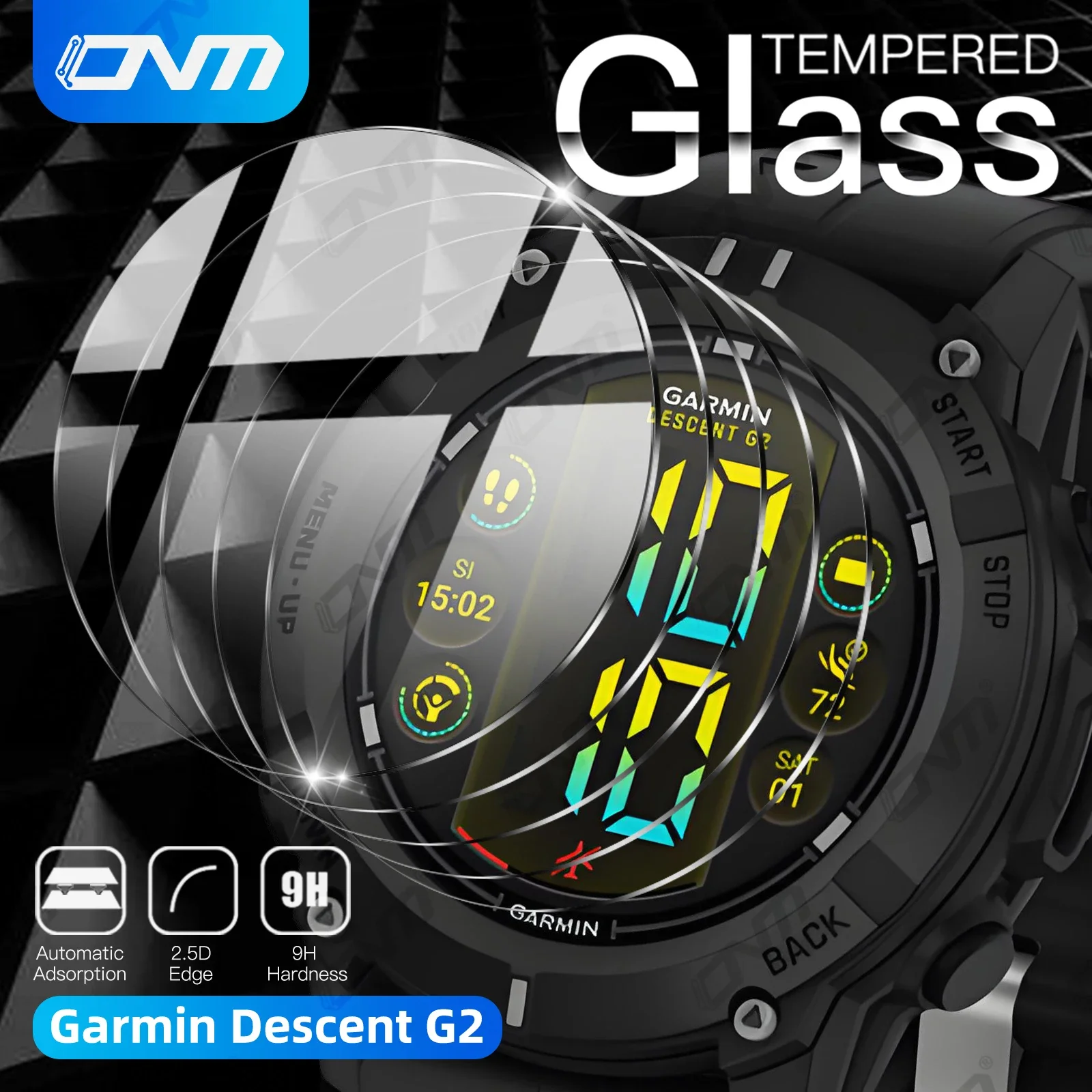 [5PCS] Tempered Glass for Garmin Descent G2 Screen Protector - Ultra HD ...