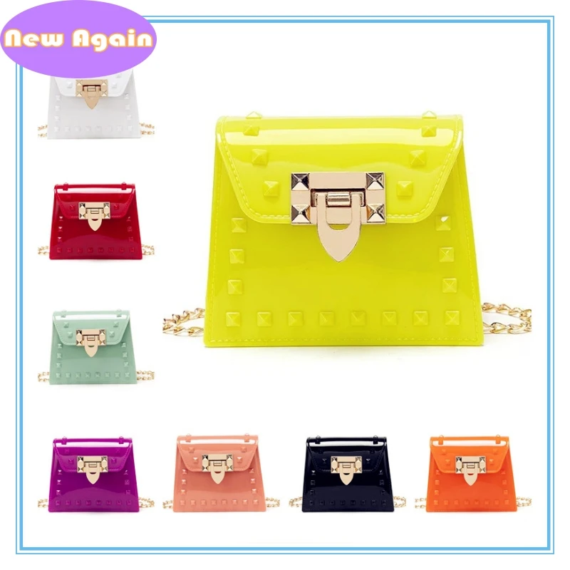 

Childrens Summer jelly shoulder bags Girls beach crossbody bag Kids Candy colors purses Toddlers designer sweet wallets NAB258