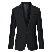 Black Dress Jackets Cropped Jacket for Men Coats Business Man Suits and Blazers Short Korean Style Fashion 2024 Spring Clothes 1