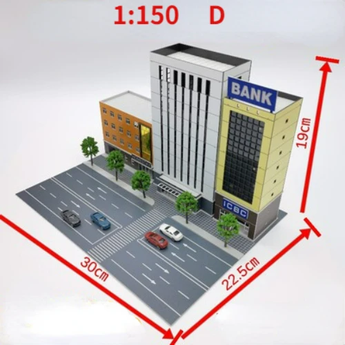 1/150 Scale Diorama Building Model City Street View Architectural Model For Guam Backdrop Display Scene Prop Model Collection 5