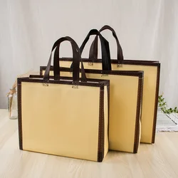 Portable Convenient Multifunctional Shopping Pouch Practical Non-woven Shopping Bags Solid Color Eco-friendly Gift Packing Bag