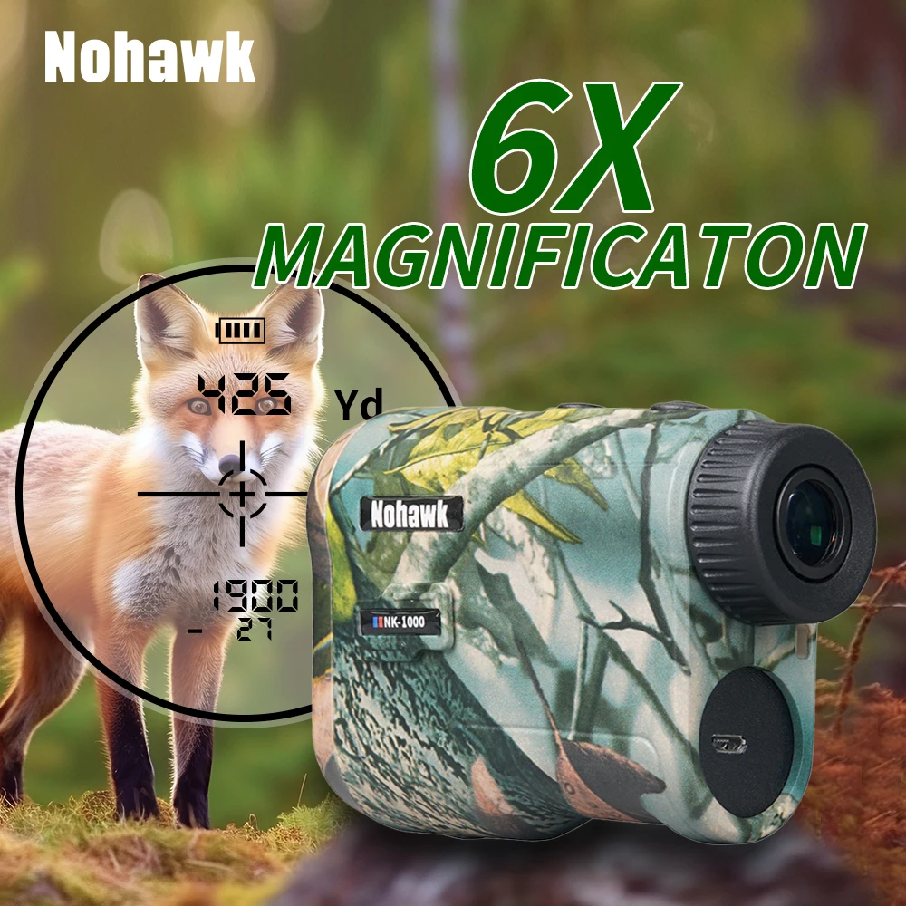 Nohawk Golf Laser Rangefinder 600M 1000M Multifunctional Telescope with Flag-Lock Slope  Distance Meter for Hunting Monocular