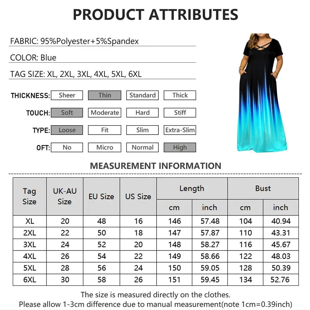Women s fashion plus size casual curvy dress printed maxi long dress boho big size xl