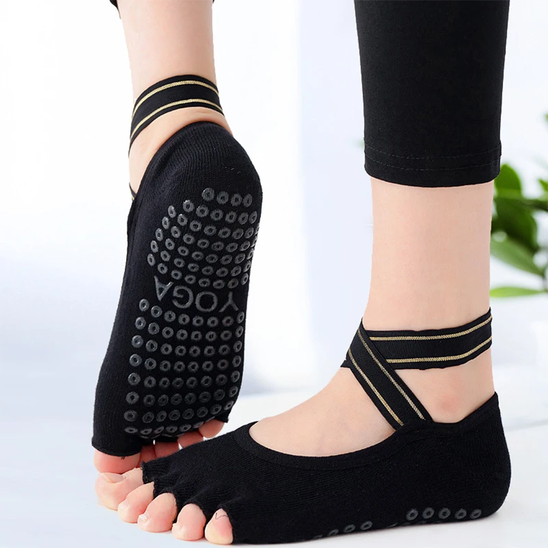

New Non-slip Combed Cotton Pilates Socks Full Toe Yoga Socks Comfortable Breathable Sports Woman Socks for Ballet Dance