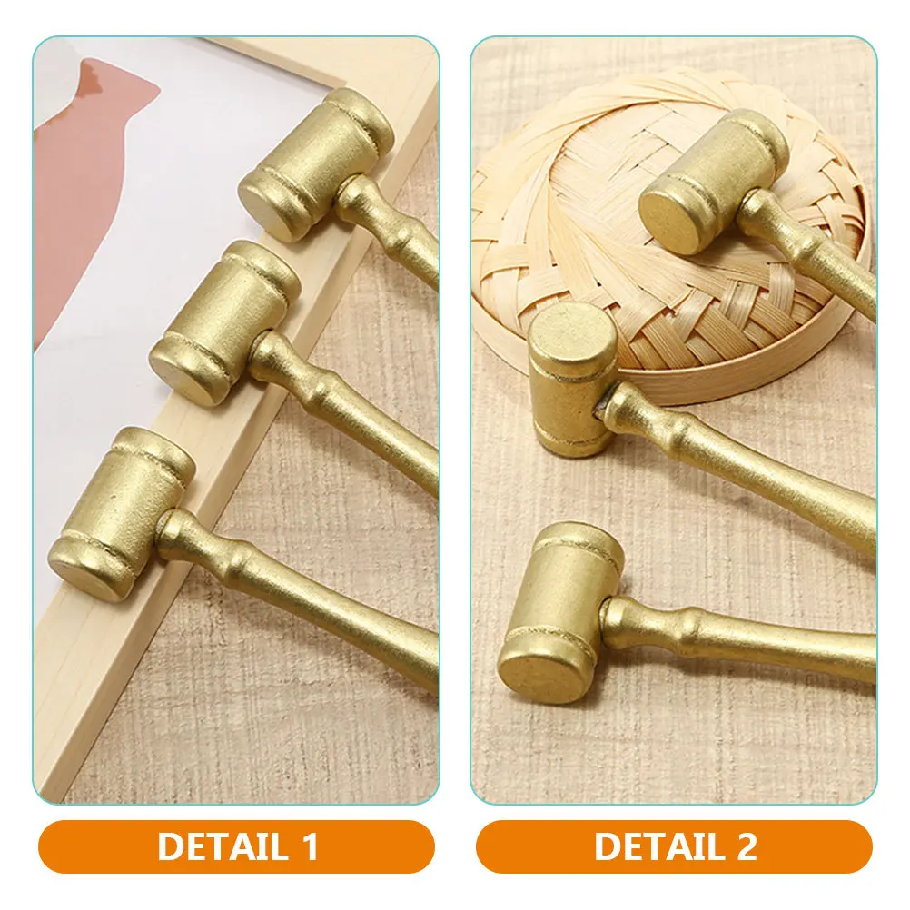 5Pcs 판사 망치 나무로 만든 작은 망치 다목적 수제 DIY 유치원 어린이를위한 창조적 교육 역할 놀이 망치